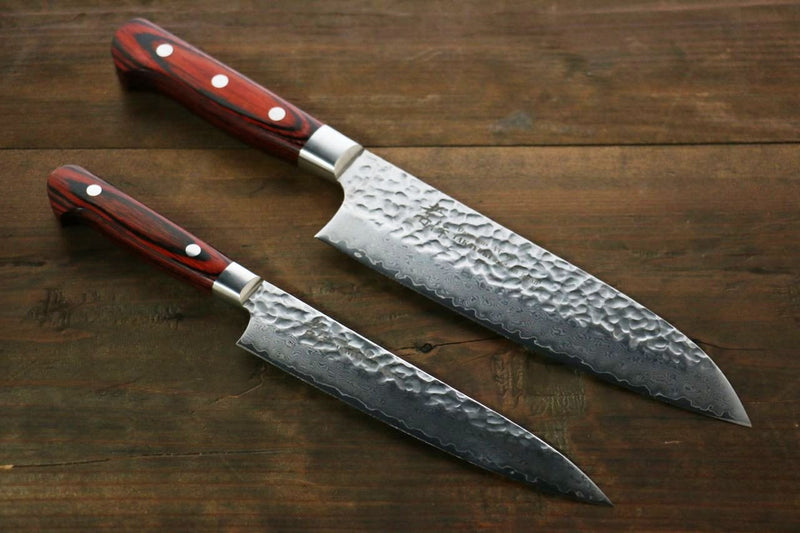 Sakai Takayuki VG10 de 33 Capas Damasco Santoku 180mm y Petty 150mm Set de Cuchillos Japoneses - Japanny-SP